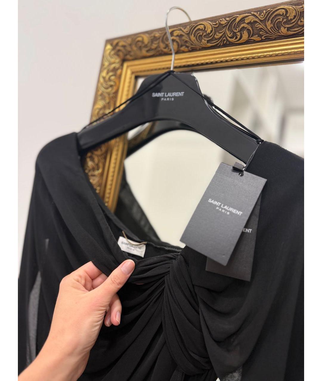 SAINT LAURENT Черная вискозная блузы, фото 7