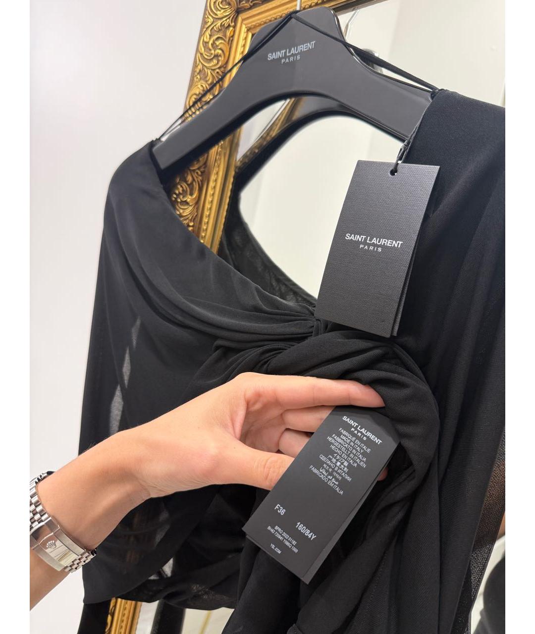 SAINT LAURENT Черная вискозная блузы, фото 5