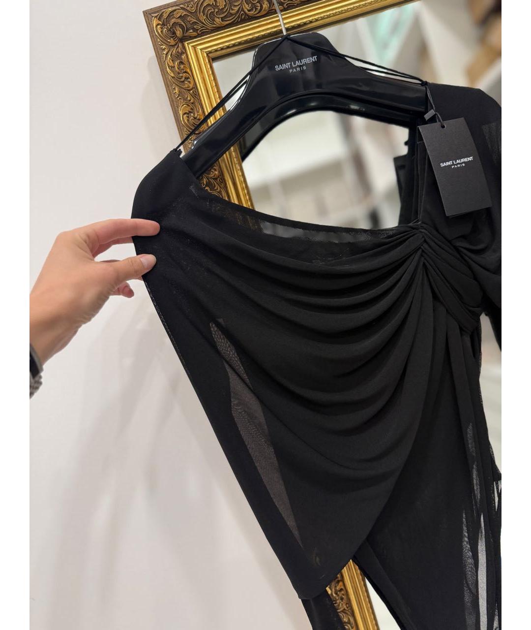 SAINT LAURENT Черная вискозная блузы, фото 6