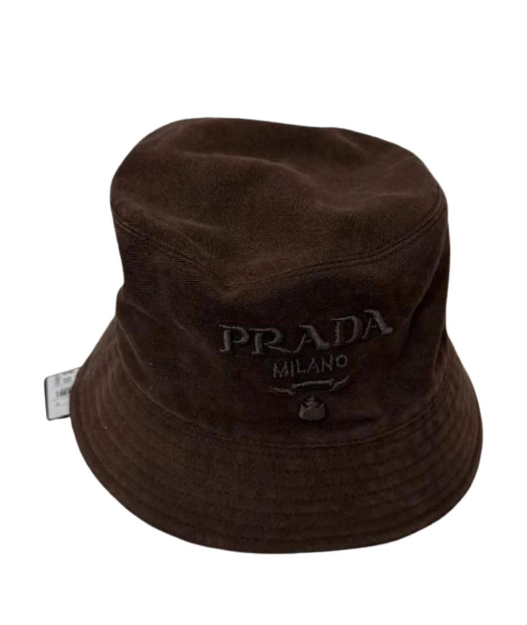 PRADA Коричневая хлопковая панама, фото 1