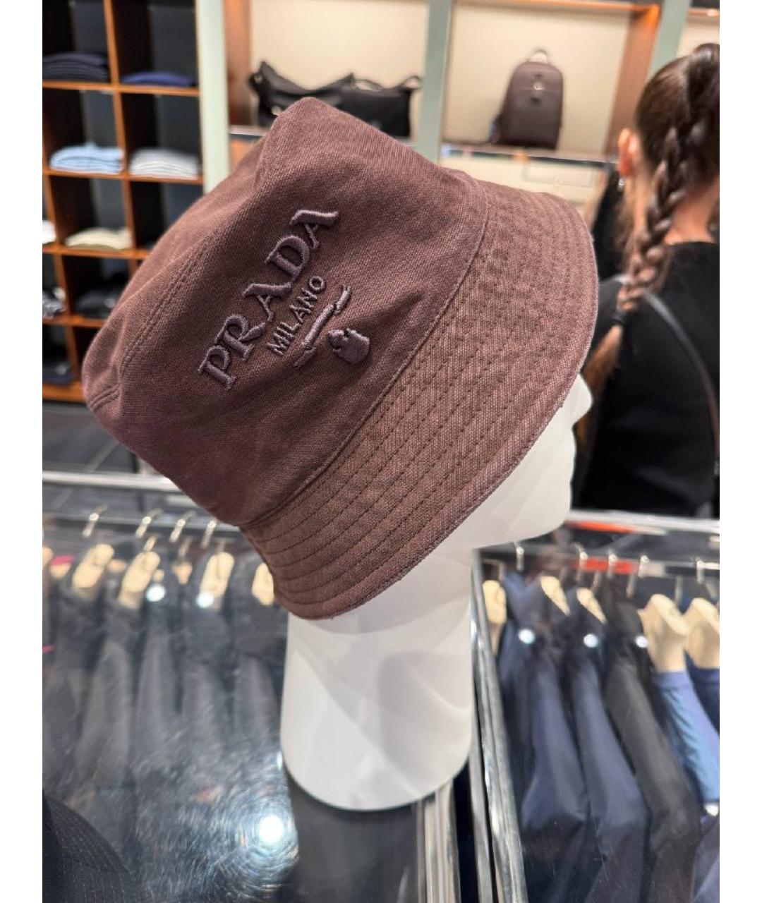 PRADA Коричневая хлопковая панама, фото 2