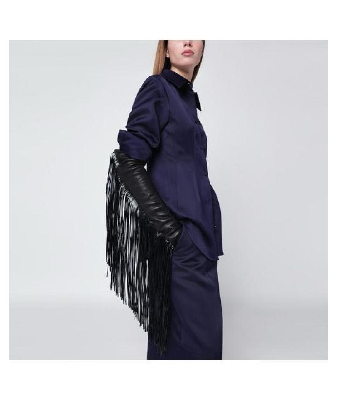 SPORTMAX Черные кожаные перчатки, фото 7