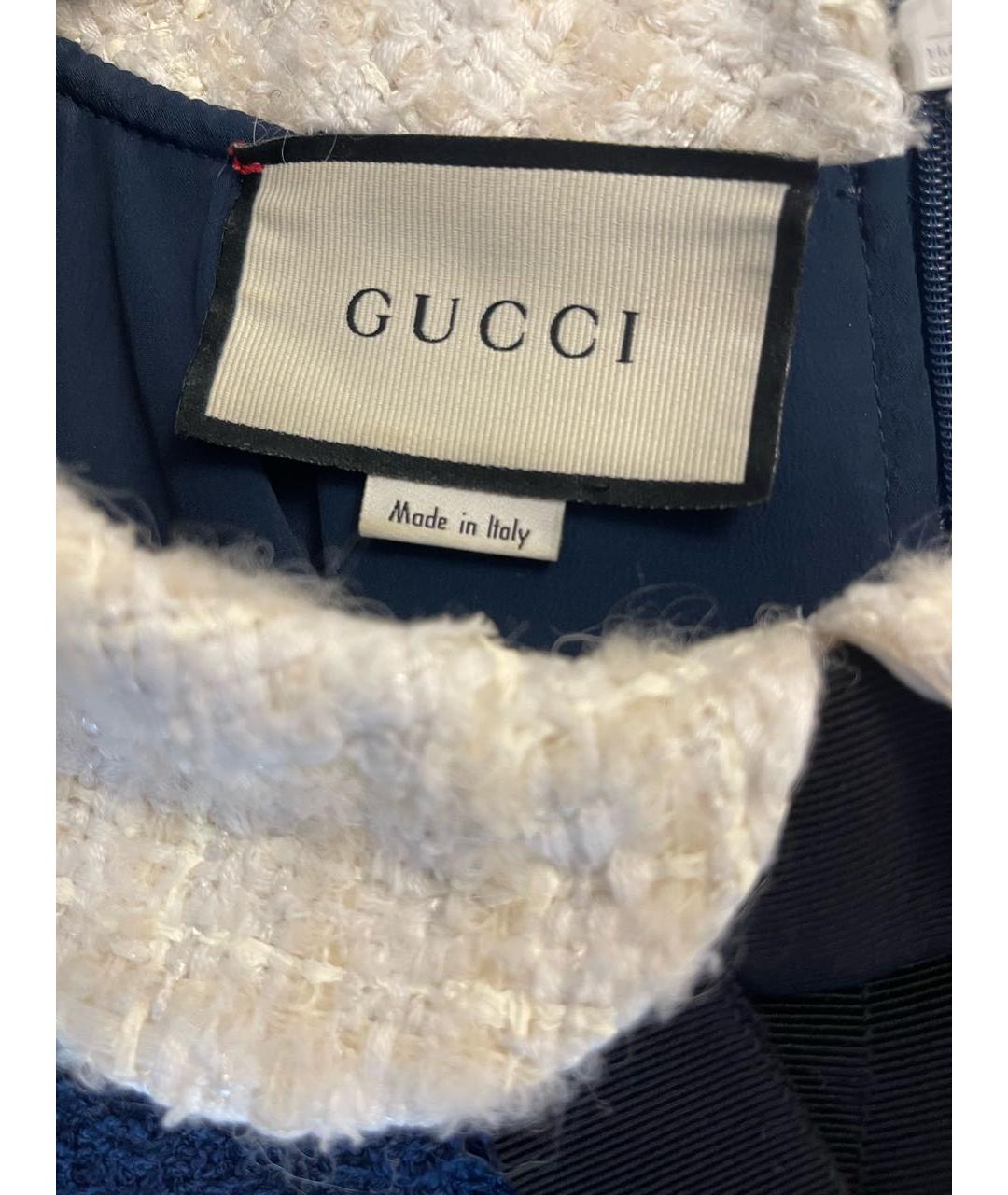 GUCCI Синее хлопковое повседневное платье, фото 5