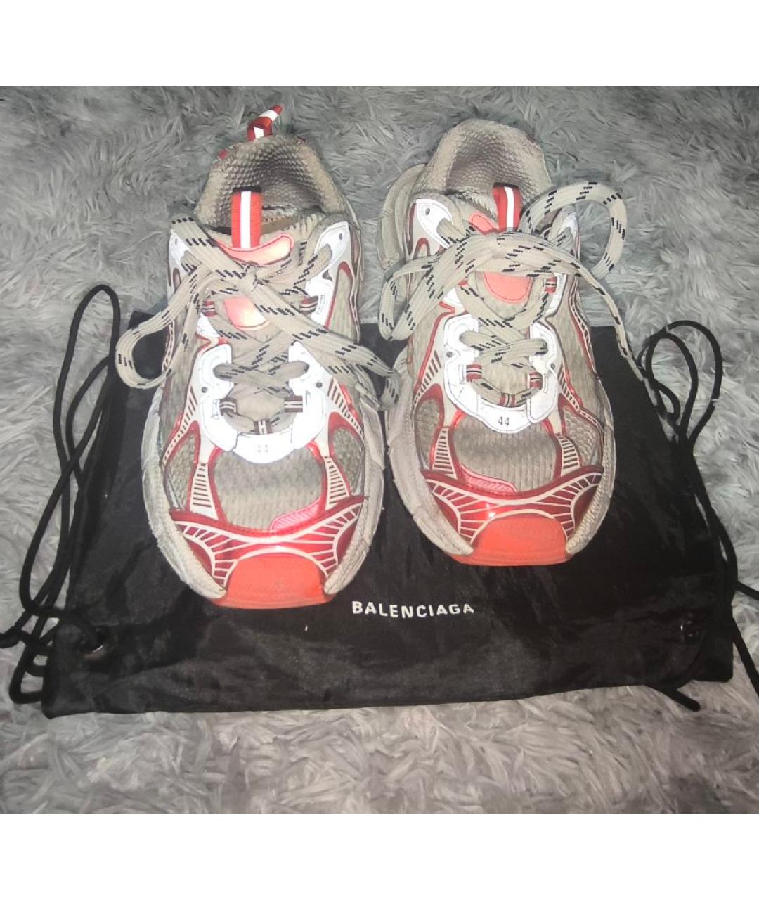 BALENCIAGA Красные текстильные низкие кроссовки / кеды, фото 2