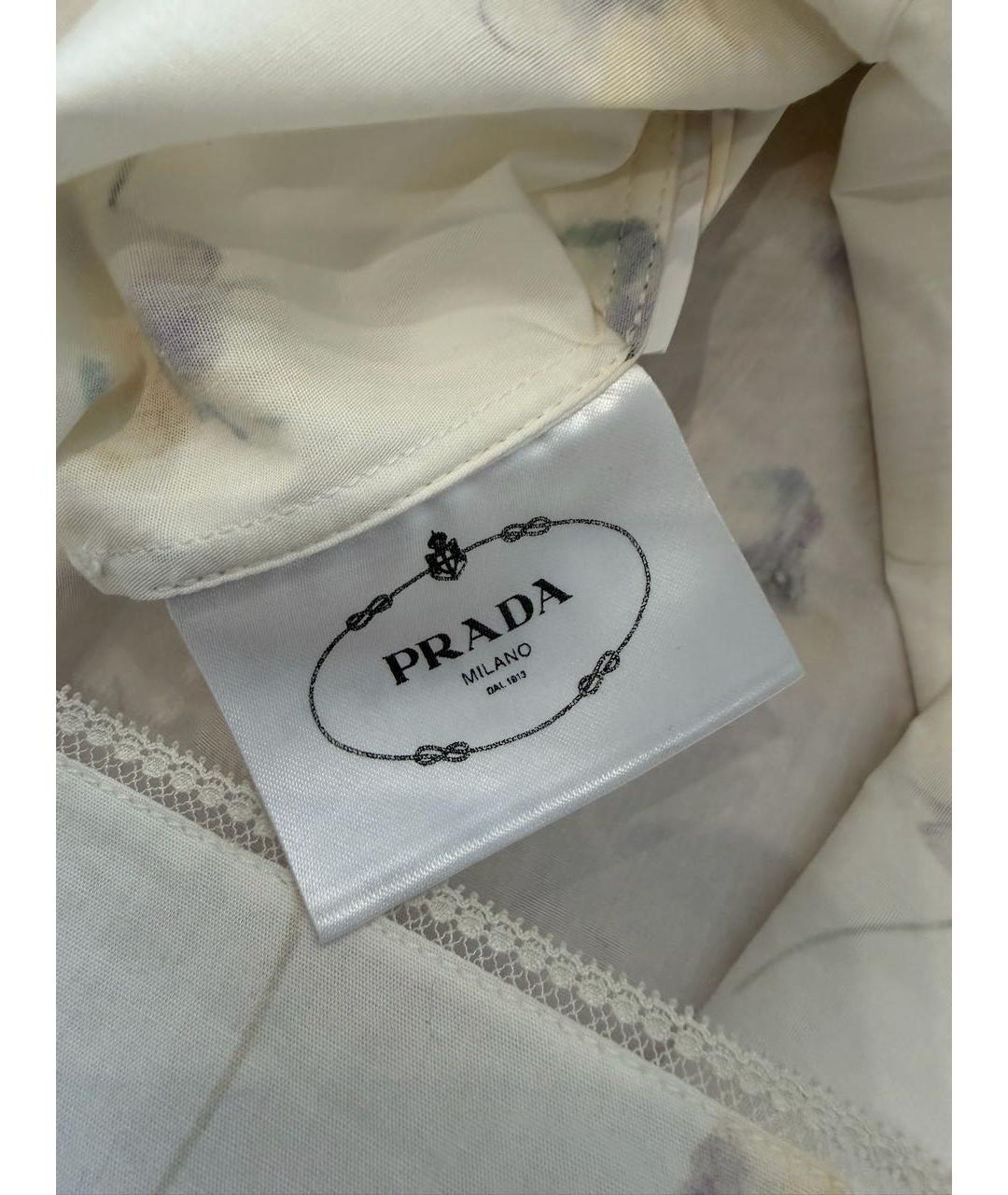 PRADA Белое хлопковое повседневное платье, фото 6