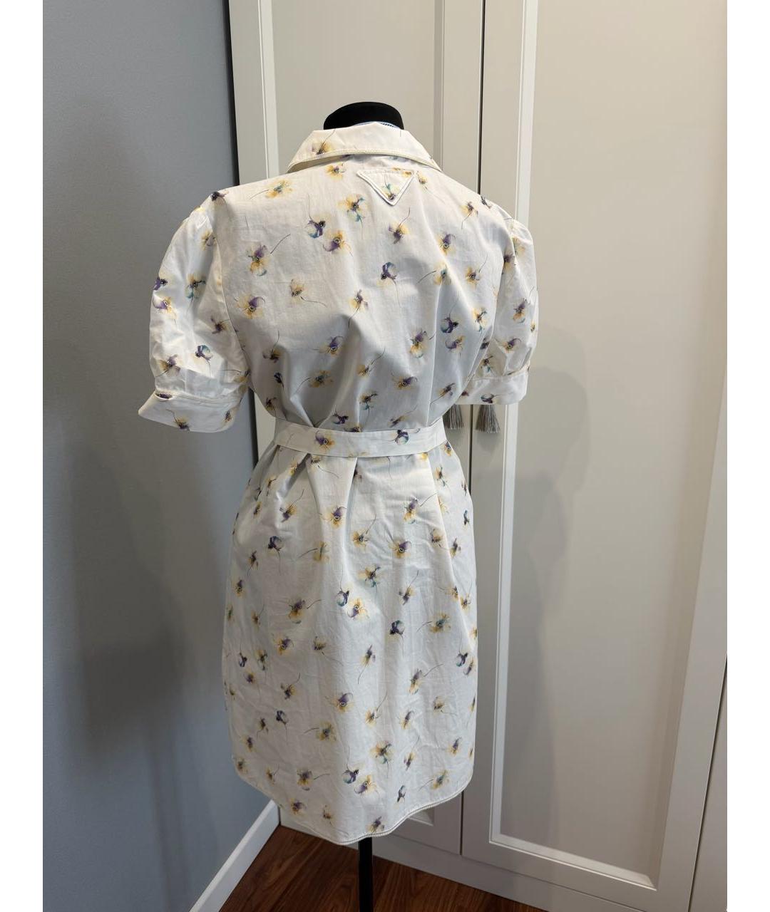 PRADA Белое хлопковое повседневное платье, фото 4