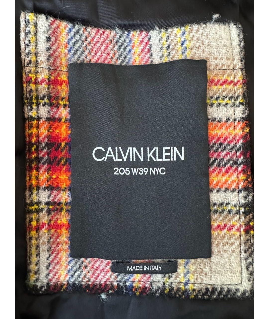 CALVIN KLEIN Бордовое шерстяное пальто, фото 6