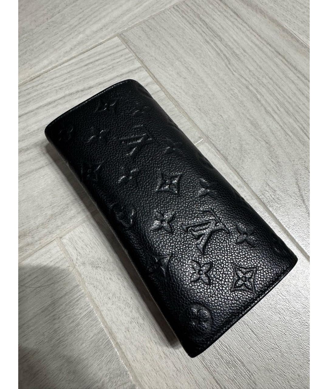LOUIS VUITTON Черный кожаный кошелек, фото 2