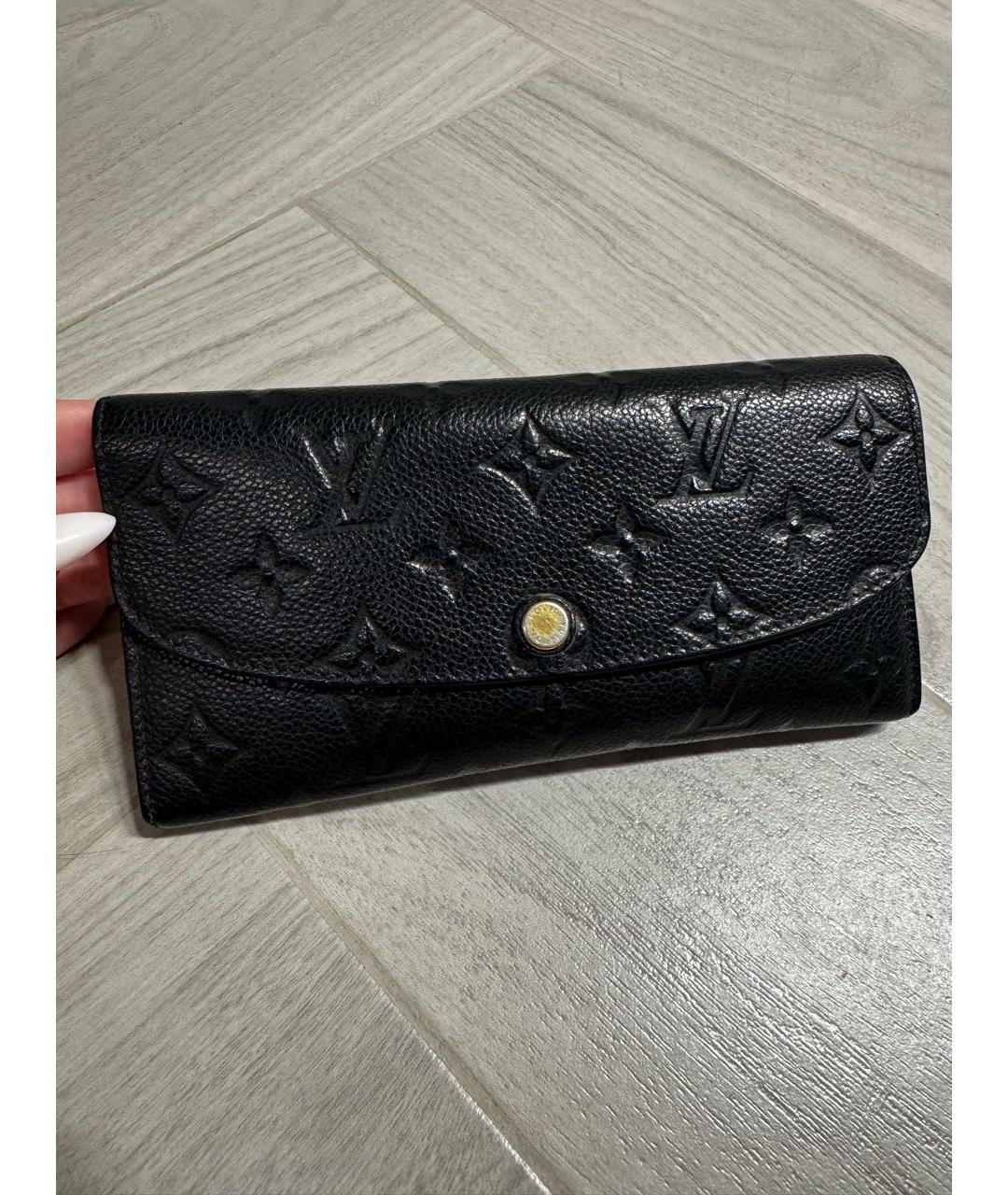 LOUIS VUITTON Черный кожаный кошелек, фото 5