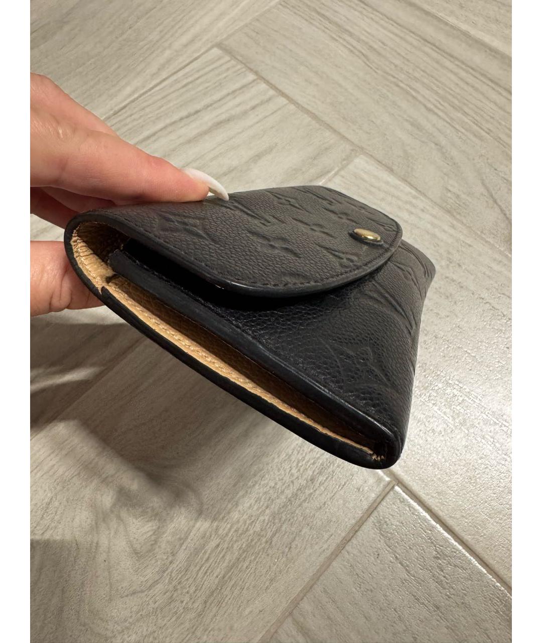 LOUIS VUITTON Черный кожаный кошелек, фото 4