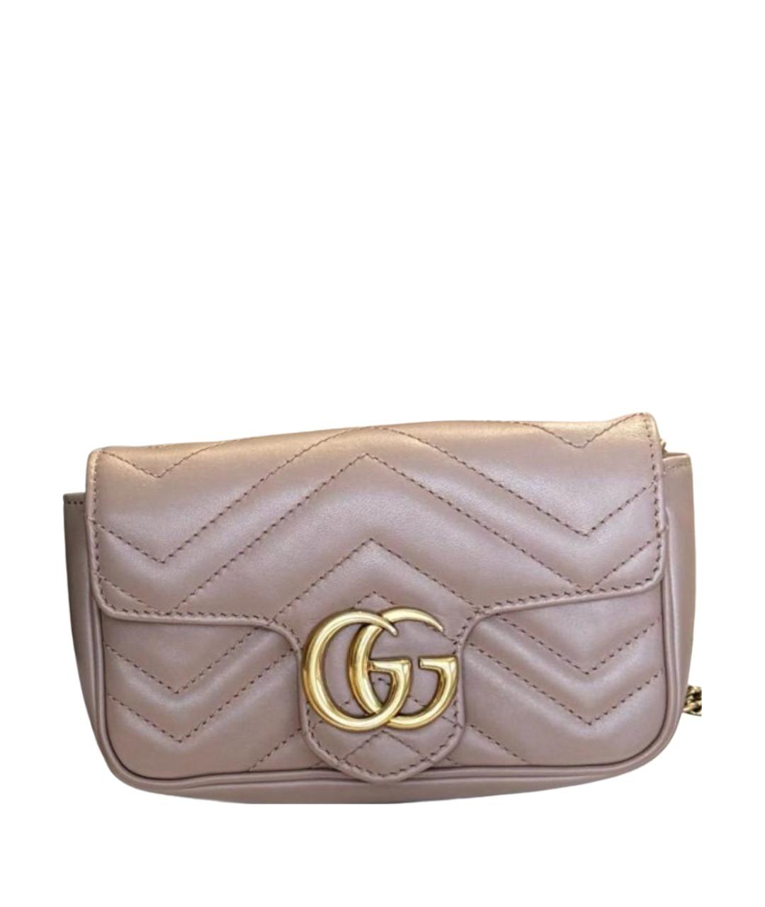 GUCCI Бежевая кожаная сумка через плечо, фото 1