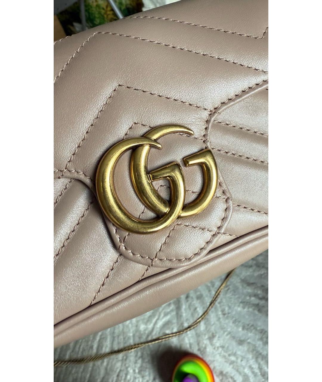 GUCCI Бежевая кожаная сумка через плечо, фото 2