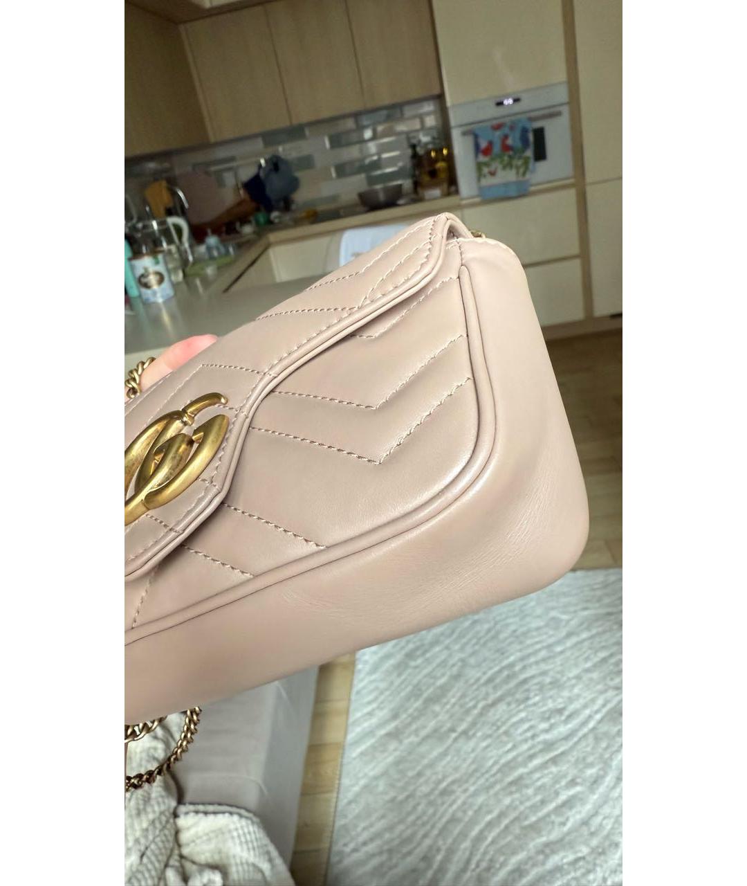 GUCCI Бежевая кожаная сумка через плечо, фото 4
