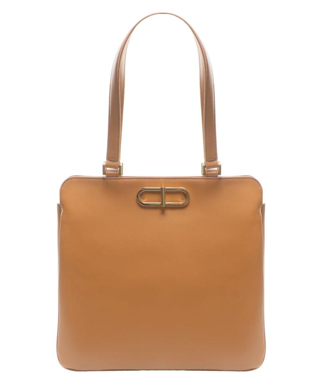 FURLA Коричневая кожаная сумка с короткими ручками, фото 9