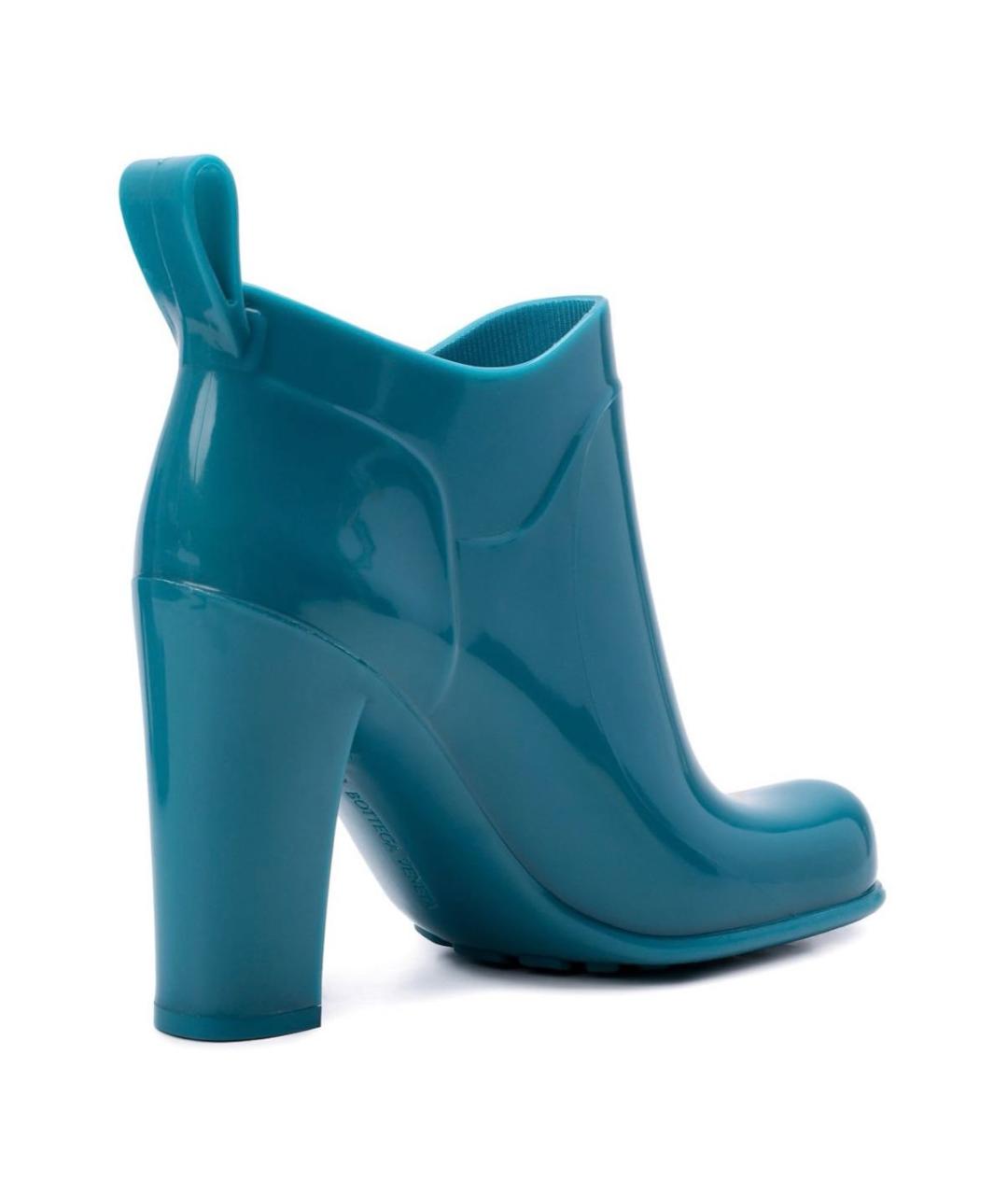 BOTTEGA VENETA Бирюзовые резиновые полусапоги, фото 3