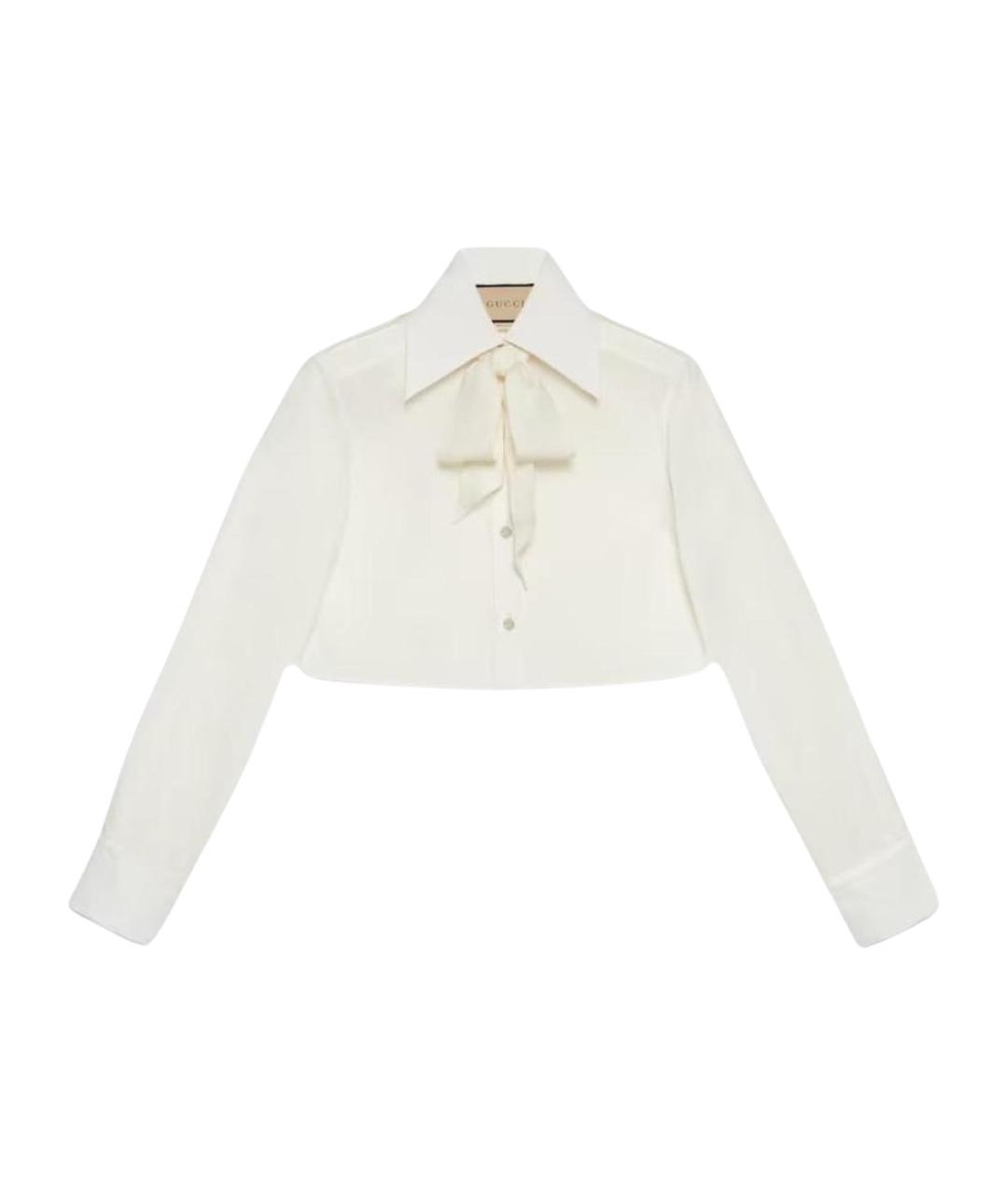 GUCCI Белая хлопковая рубашка, фото 1