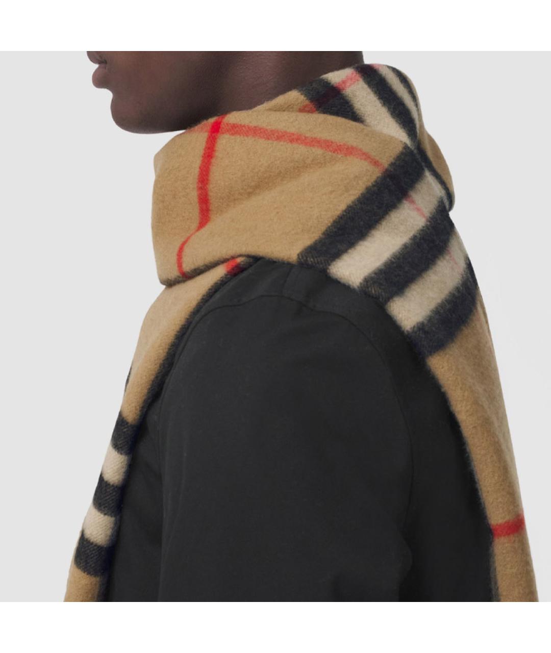 BURBERRY Коричневый кашемировый шарф, фото 3