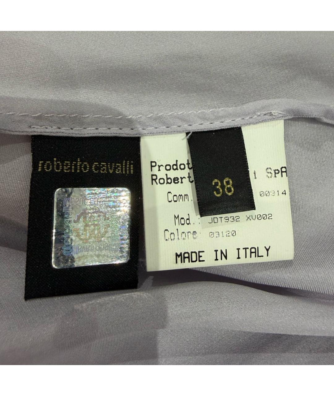 ROBERTO CAVALLI Фиолетовое шелковое вечернее платье, фото 5