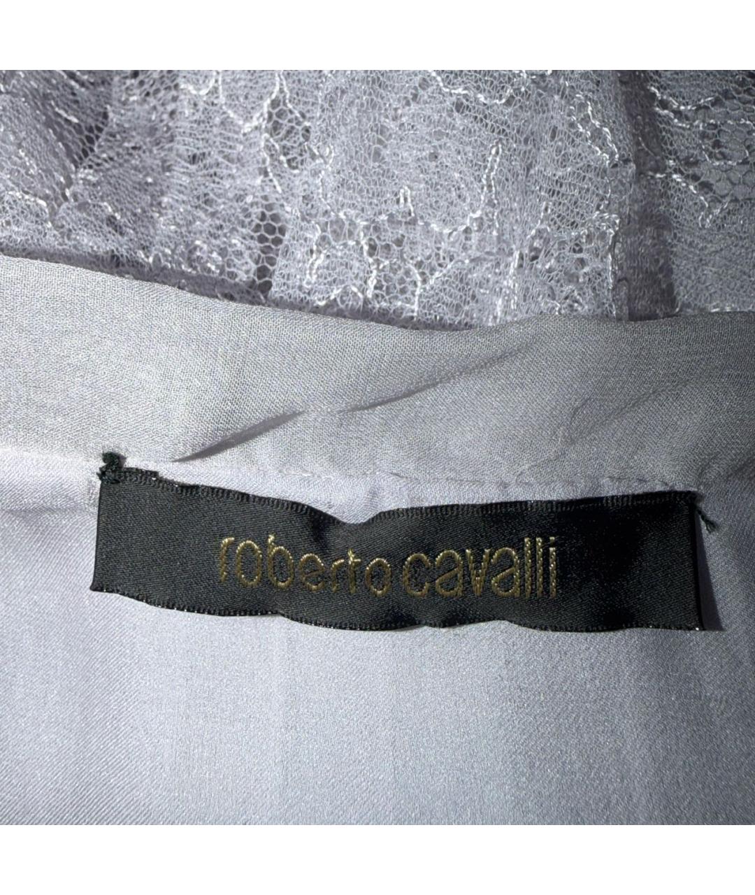 ROBERTO CAVALLI Фиолетовое шелковое вечернее платье, фото 4