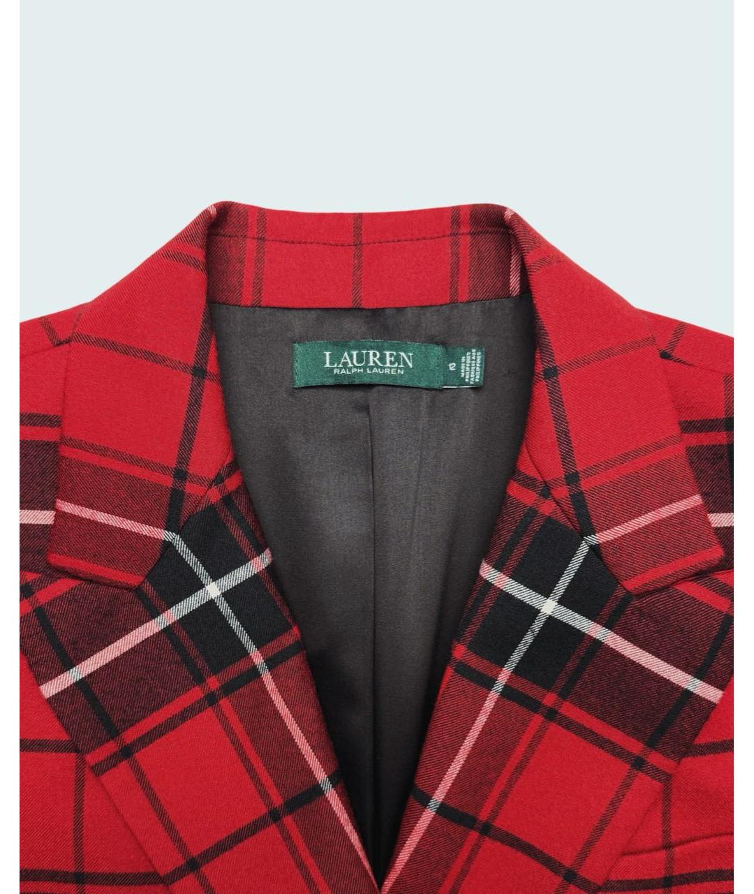 RALPH LAUREN Бордовый шерстяной жакет/пиджак, фото 3