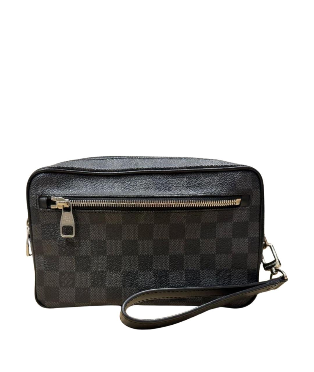 LOUIS VUITTON Черная барсетка из канвы, фото 1