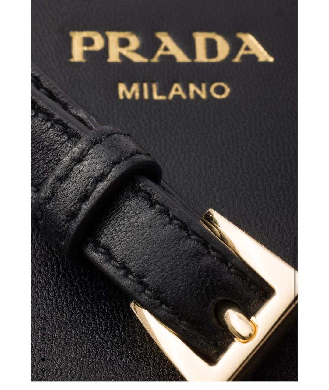 PRADA Черная кожаная сумка через плечо, фото 4