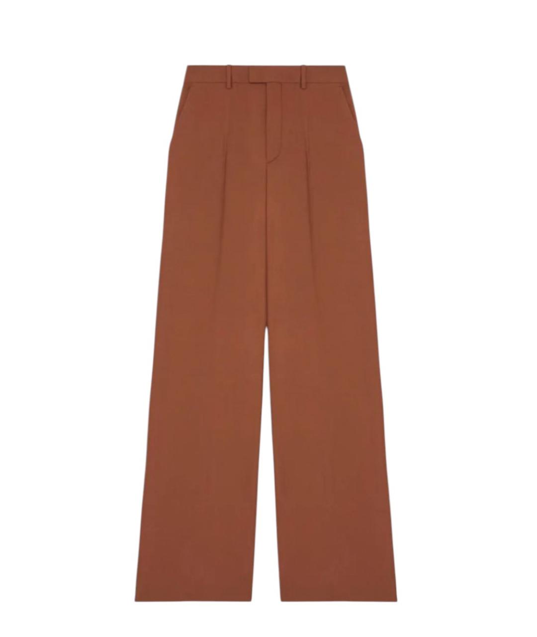 ARMARIUM Коричневые шерстяные прямые брюки, фото 4