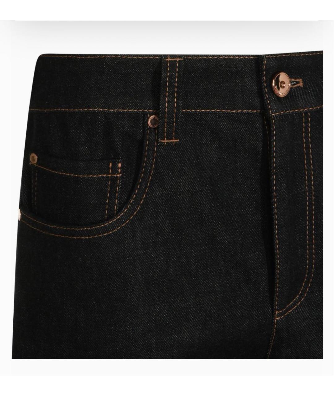 BRUNELLO CUCINELLI Черные хлопковые прямые джинсы, фото 4