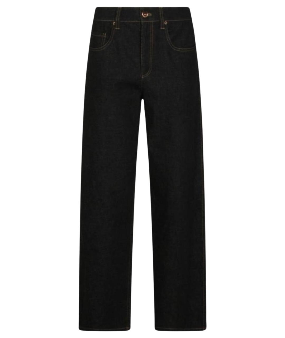 BRUNELLO CUCINELLI Черные хлопковые прямые джинсы, фото 1
