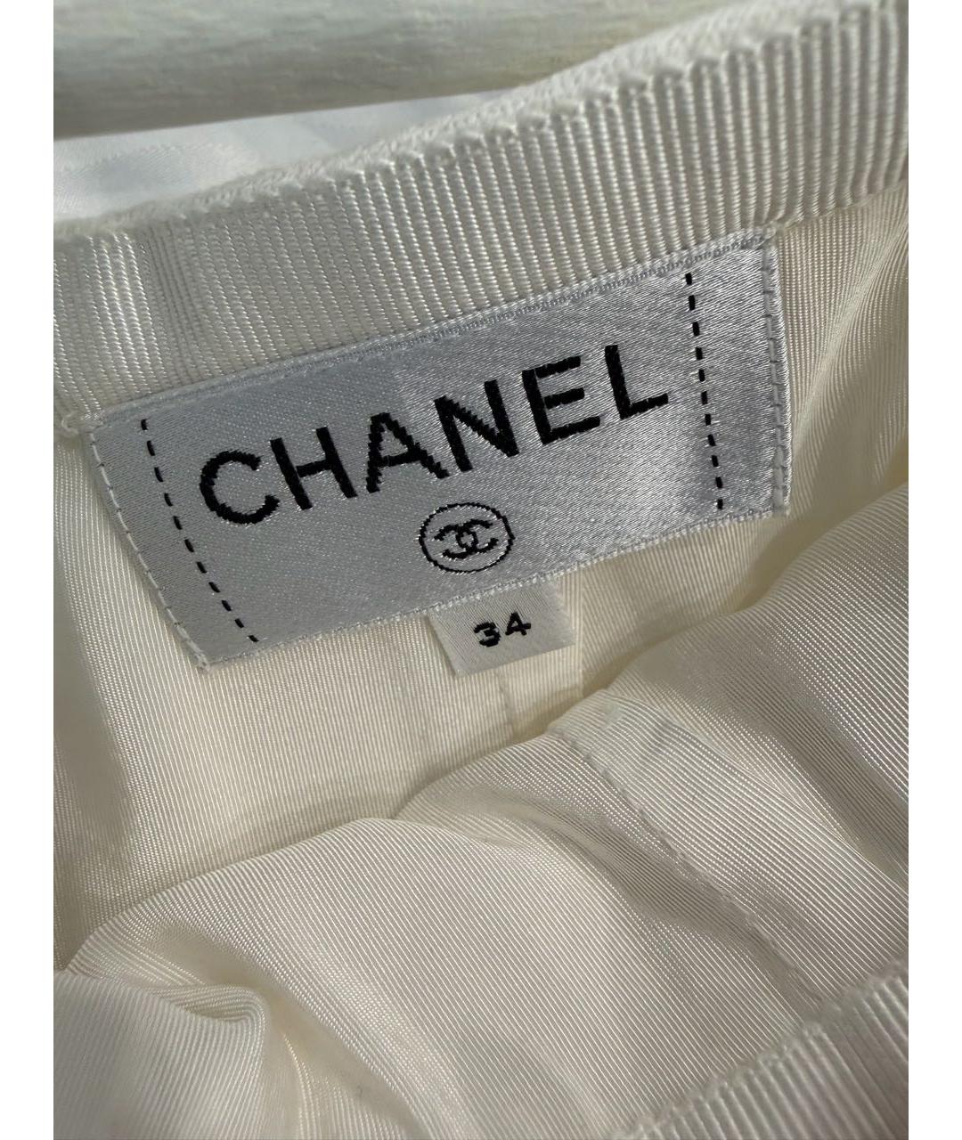 CHANEL Белая хлопковая юбка миди, фото 5
