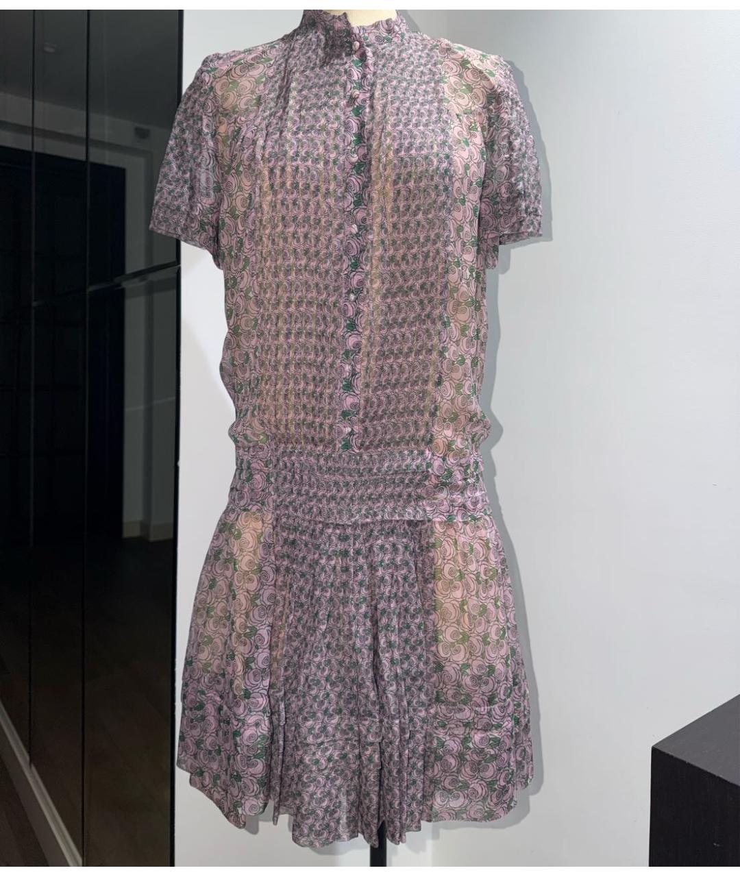 ROBERTO CAVALLI Розовое шелковое коктейльное платье, фото 9