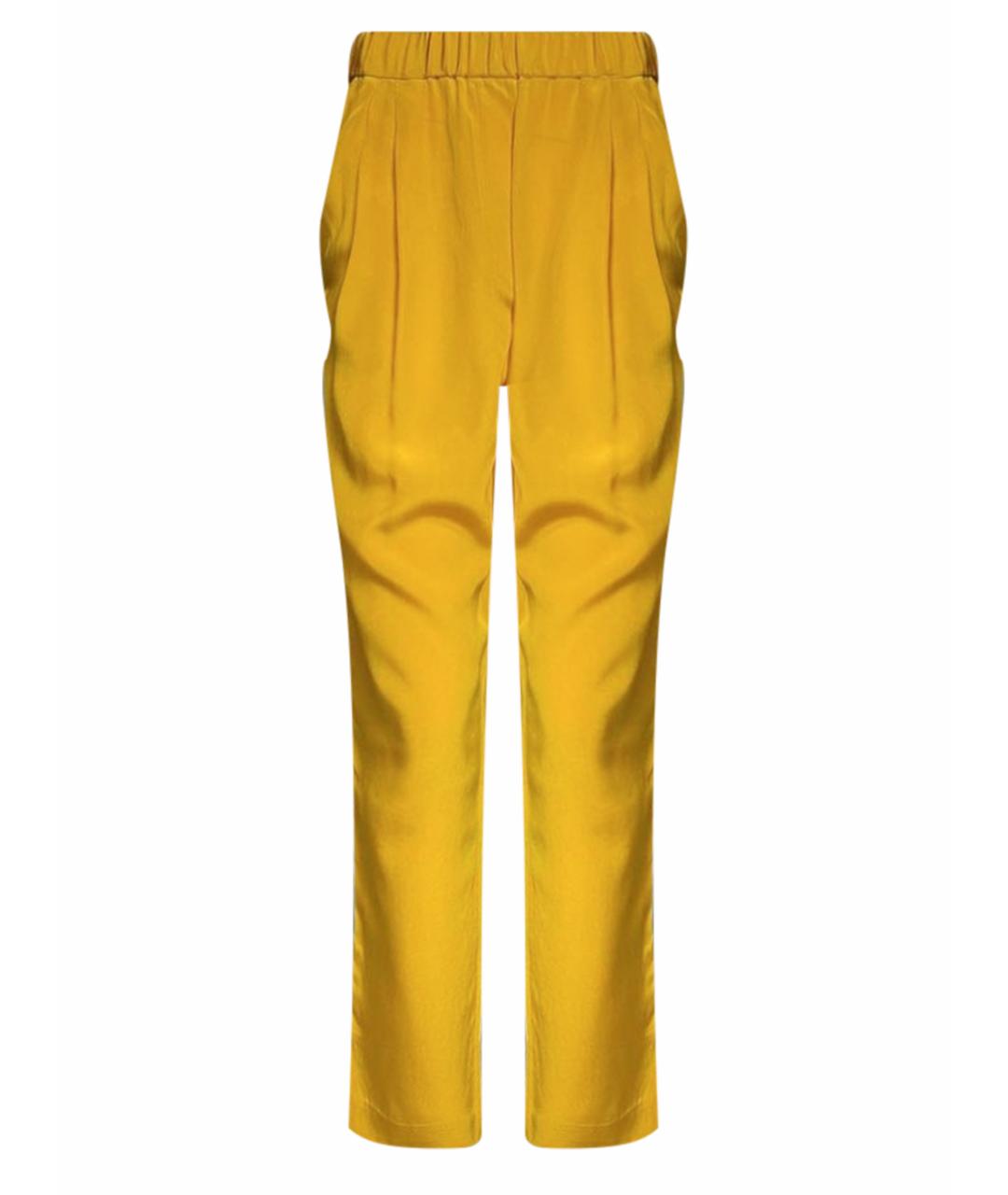 3.1 PHILLIP LIM Желтые шелковые брюки узкие, фото 6
