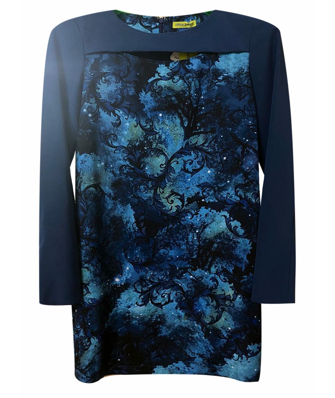 VERSACE JEANS COUTURE Темно-синее полиамидовое коктейльное платье, фото 1