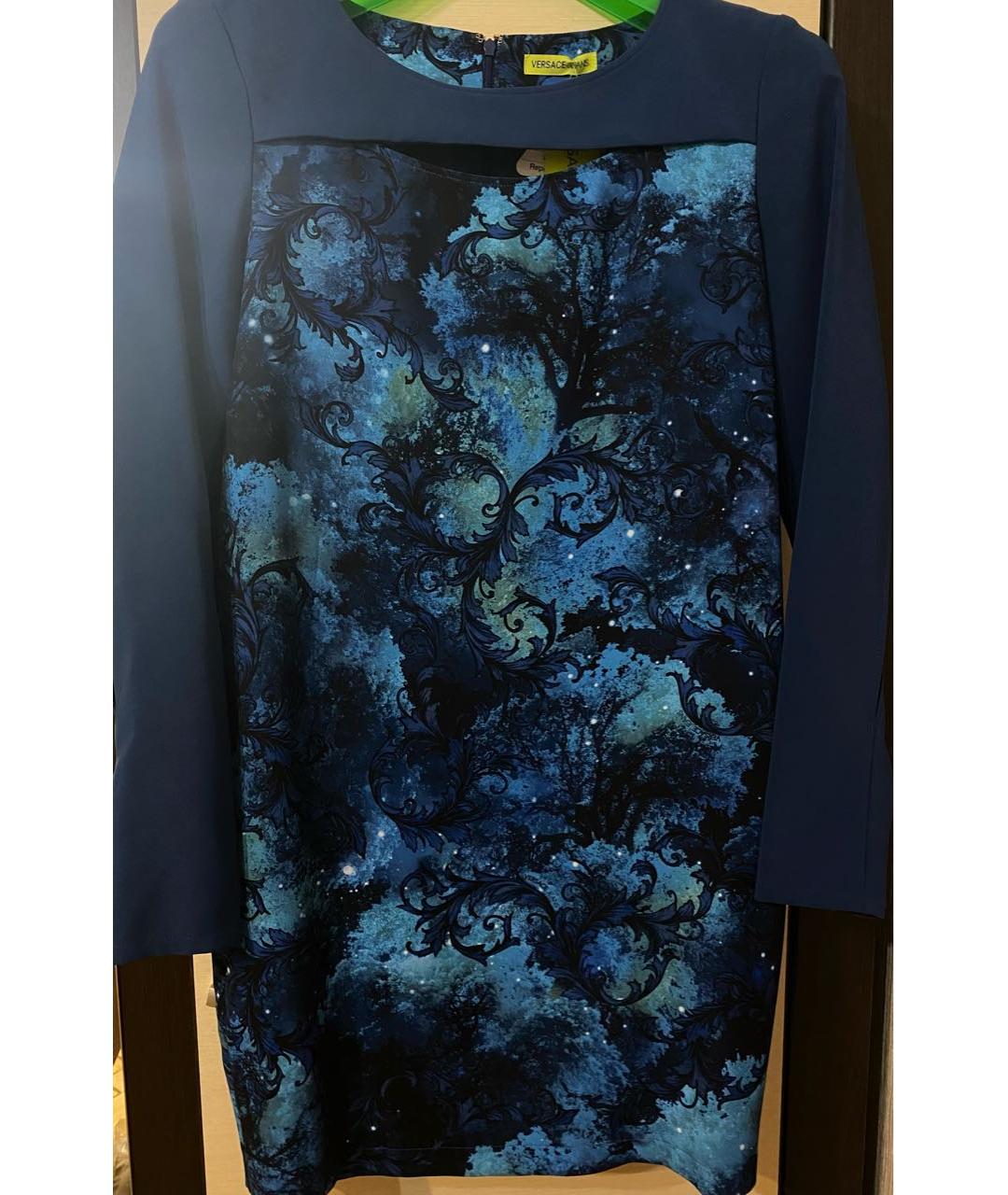 VERSACE JEANS COUTURE Темно-синее полиамидовое коктейльное платье, фото 9