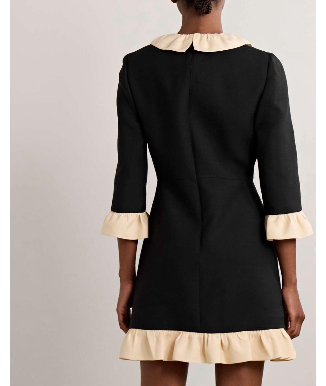 VALENTINO Черное шерстяное повседневное платье, фото 3