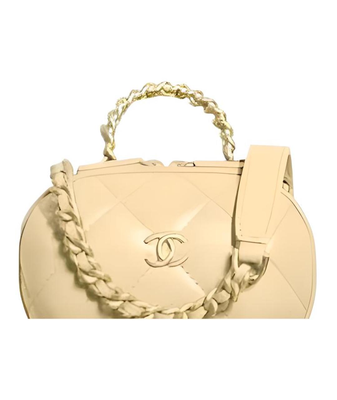 CHANEL Желтая кожаная косметичка, фото 4