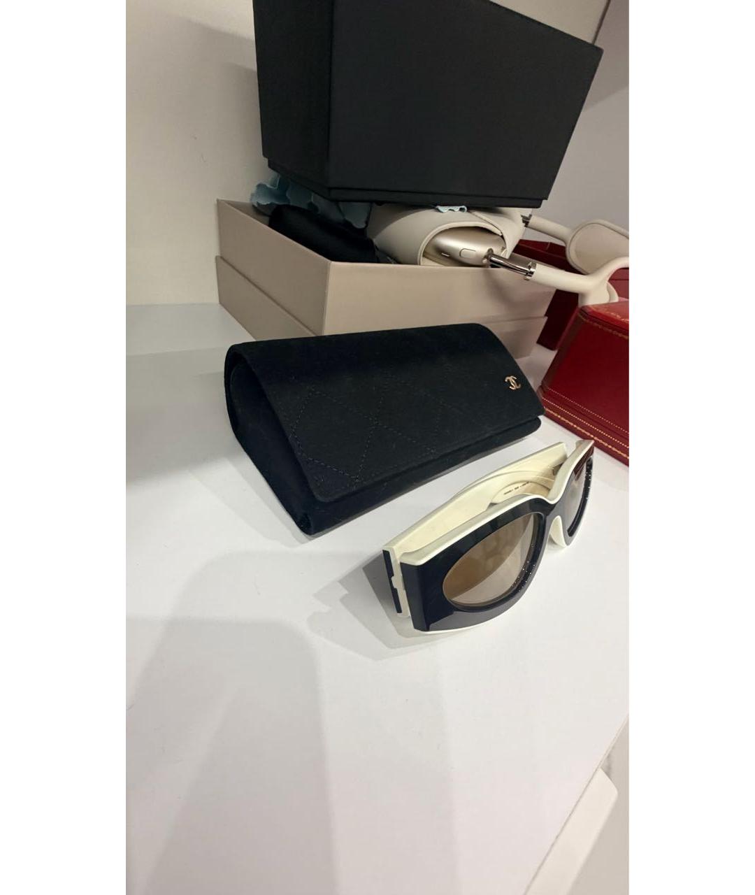CHANEL Белые пластиковые солнцезащитные очки, фото 2