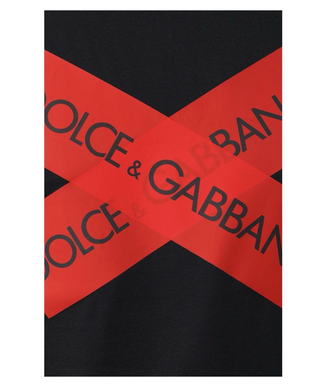 DOLCE&GABBANA Темно-синяя хлопковая футболка, фото 4