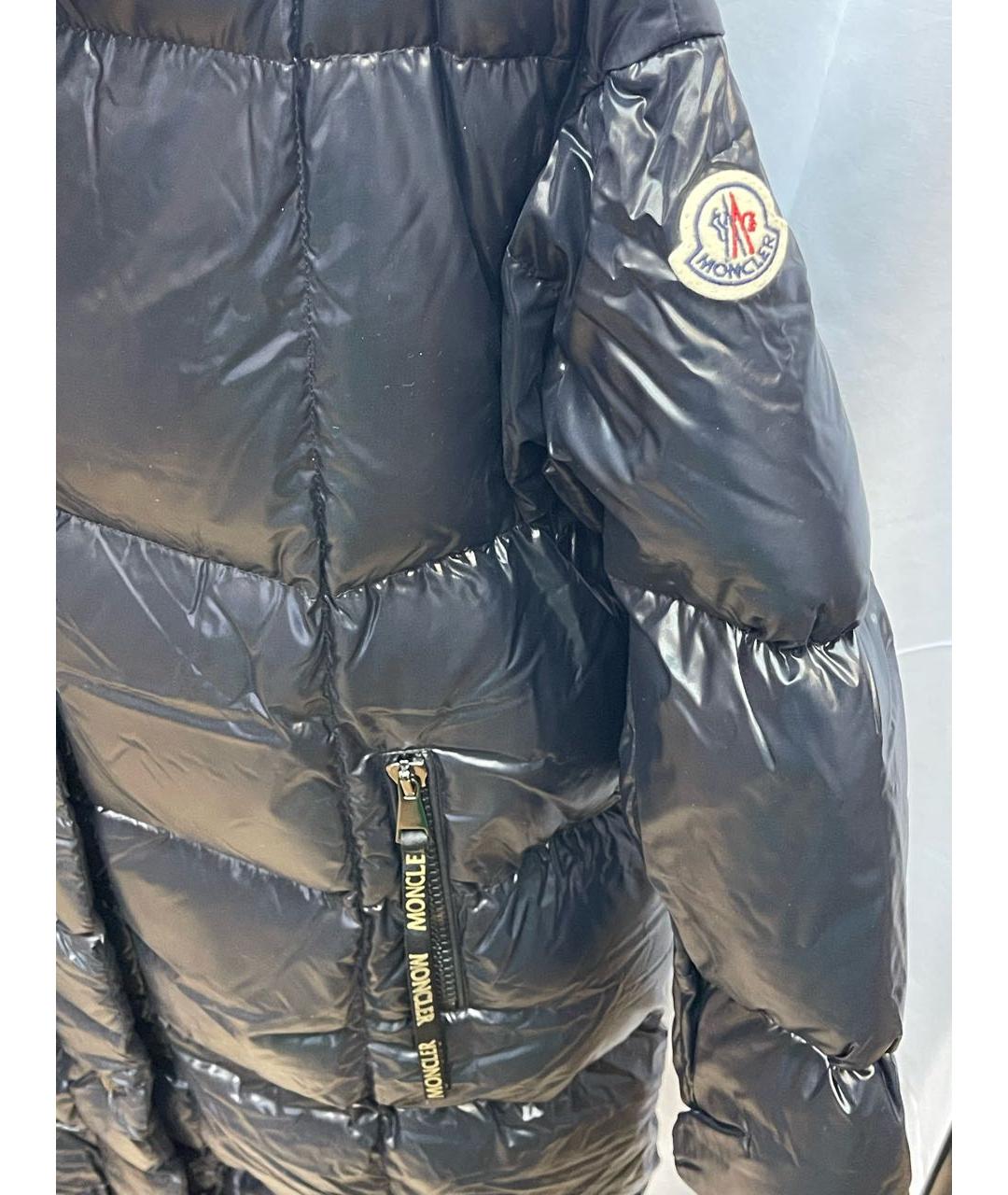 MONCLER Черный нейлоновый пуховик, фото 2