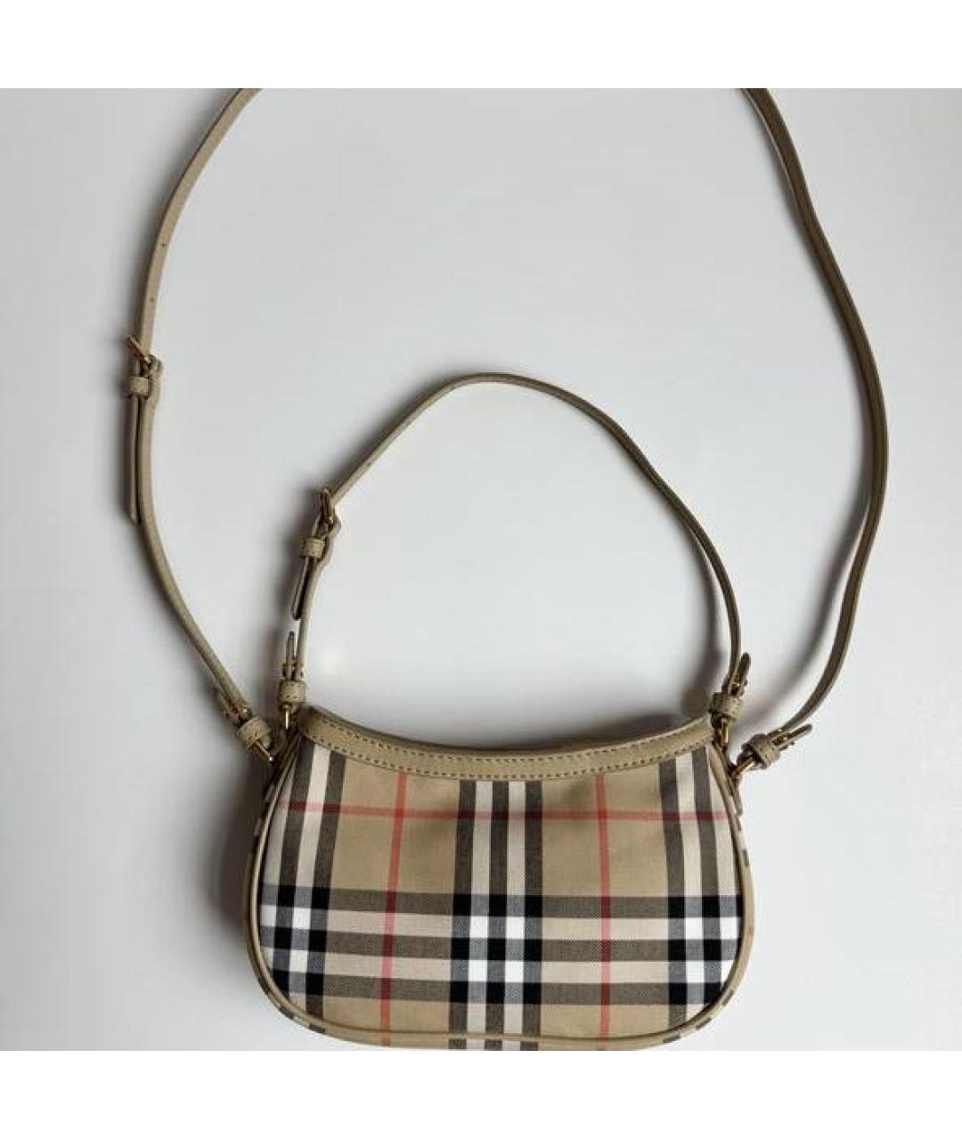 BURBERRY Бежевая тканевая сумка через плечо, фото 6