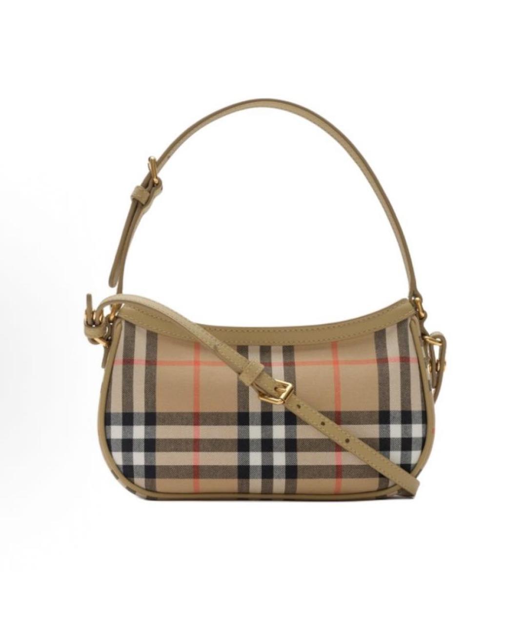 BURBERRY Бежевая тканевая сумка через плечо, фото 3