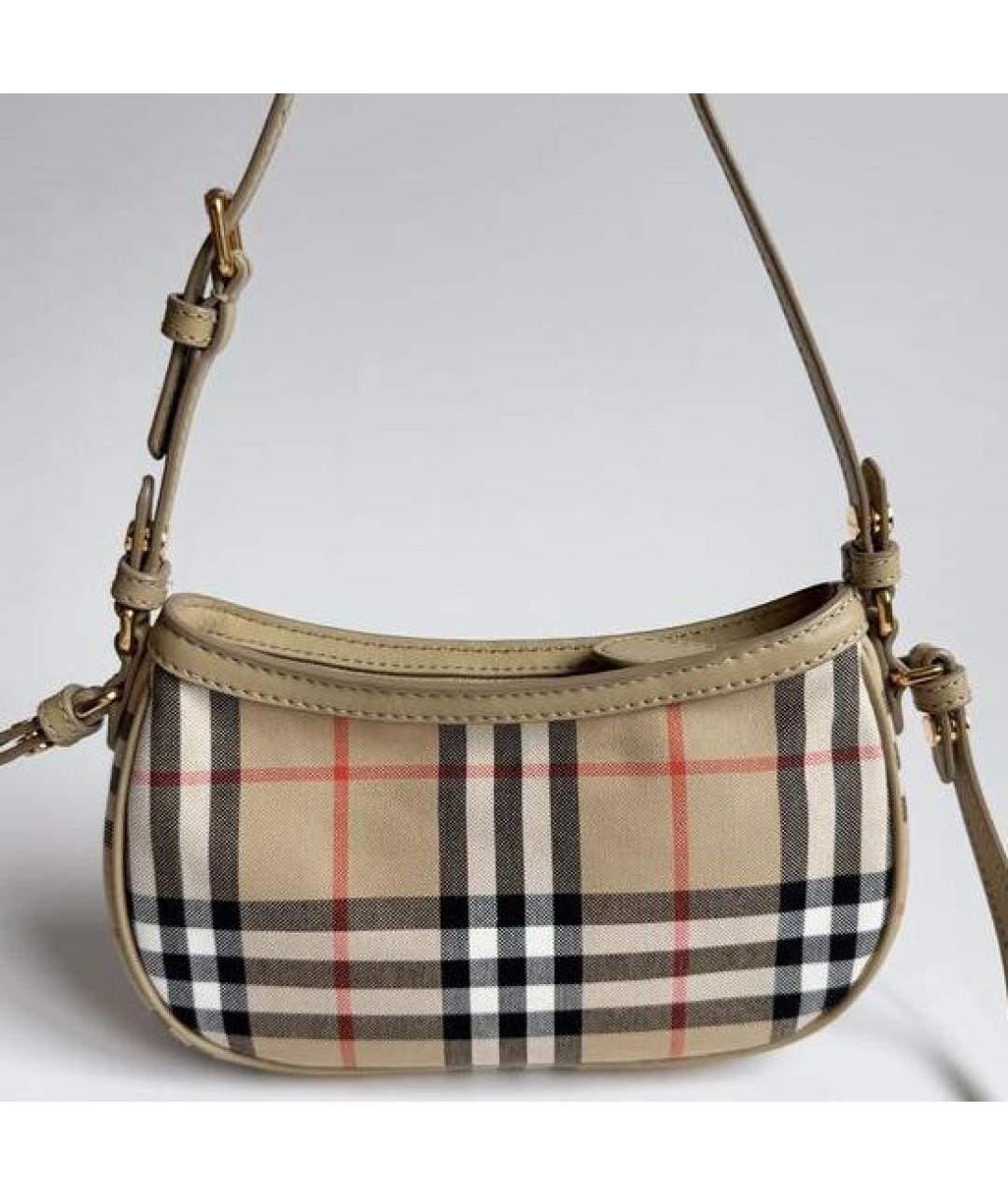 BURBERRY Бежевая тканевая сумка через плечо, фото 4