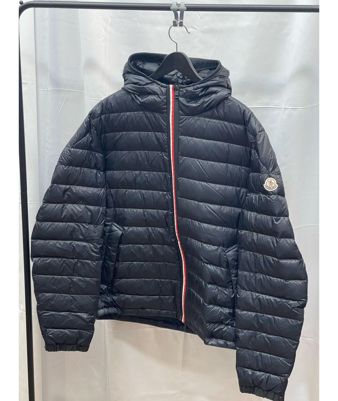 MONCLER Темно-синий нейлоновый пуховик, фото 5