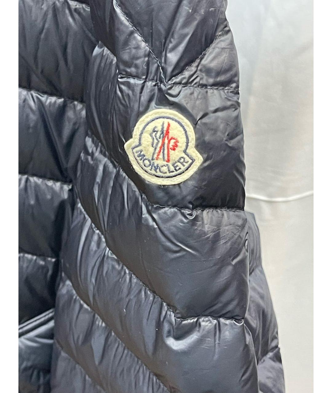 MONCLER Темно-синий нейлоновый пуховик, фото 3