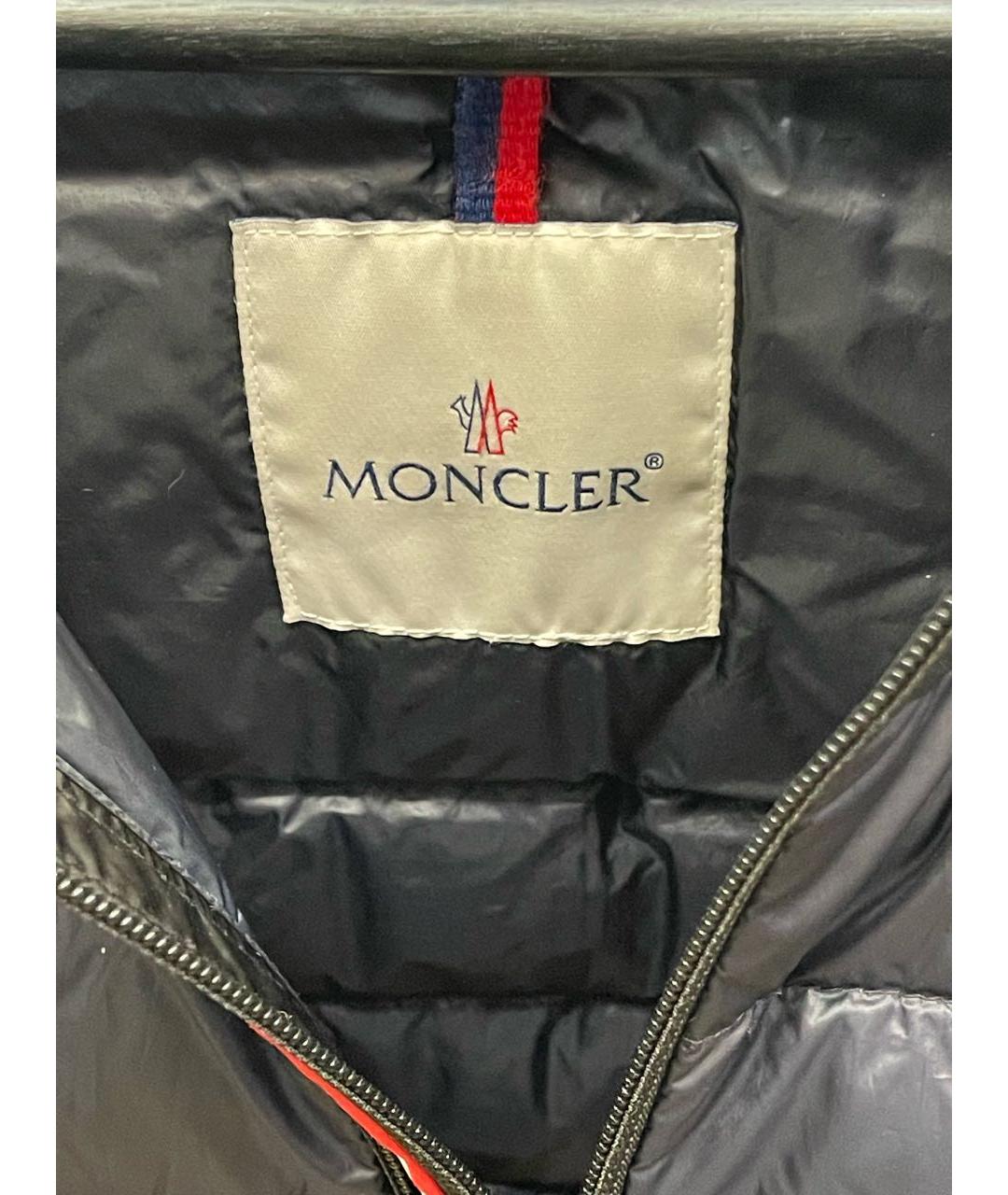 MONCLER Темно-синий нейлоновый пуховик, фото 2