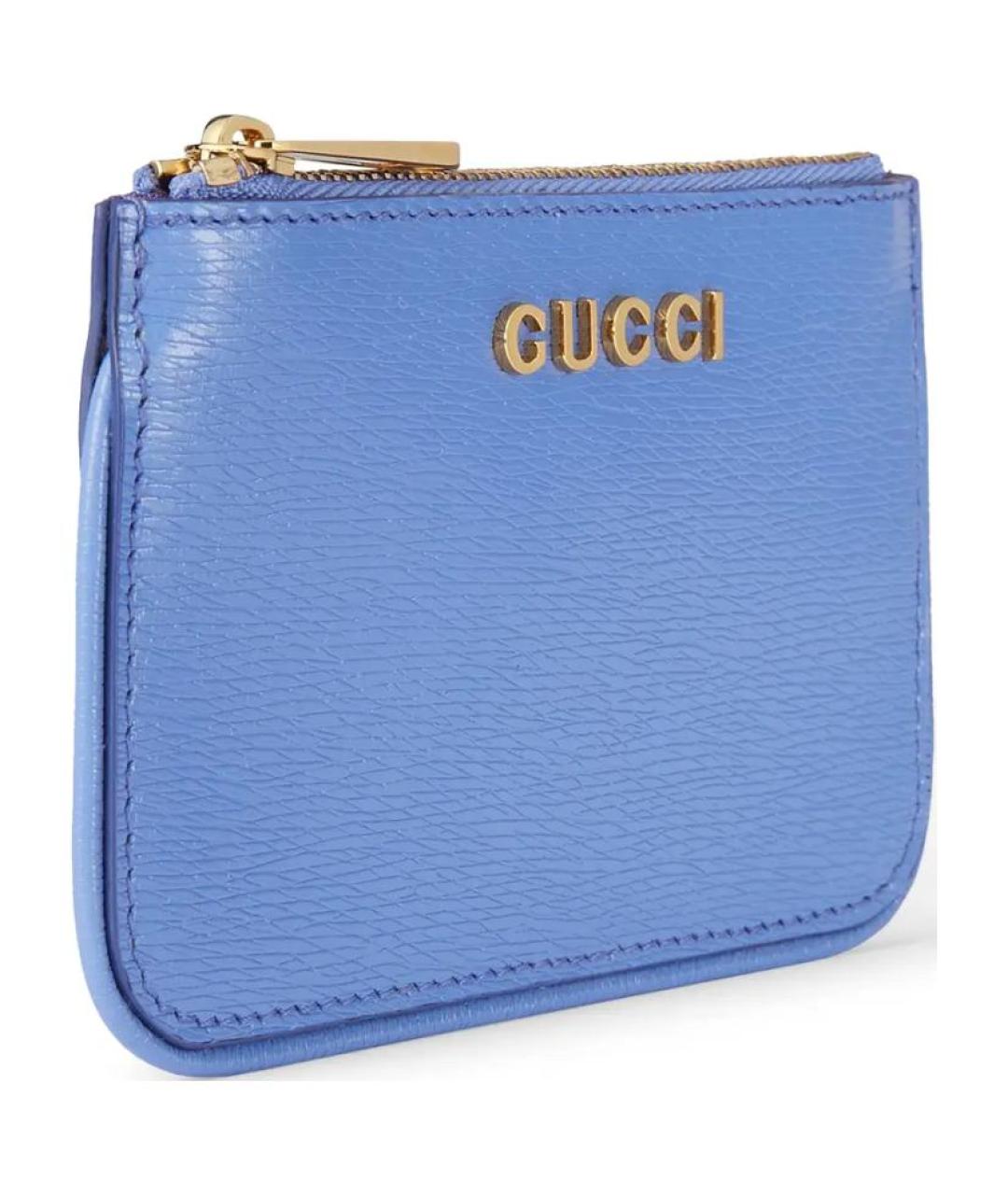 GUCCI Голубой кожаный кошелек, фото 2