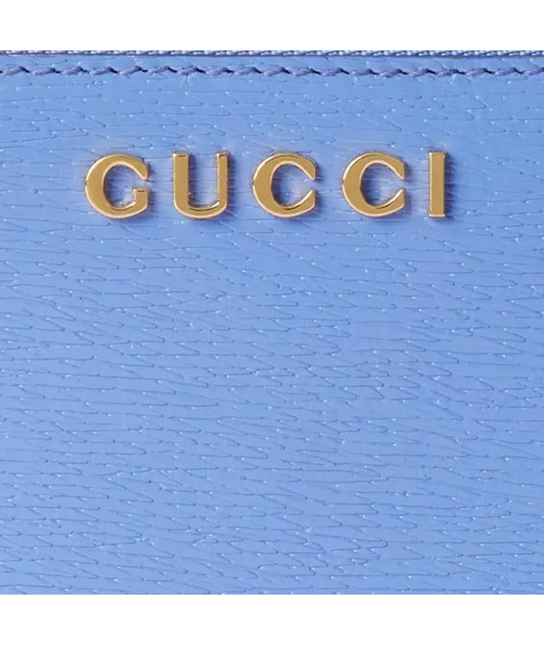 GUCCI Голубой кожаный кошелек, фото 5