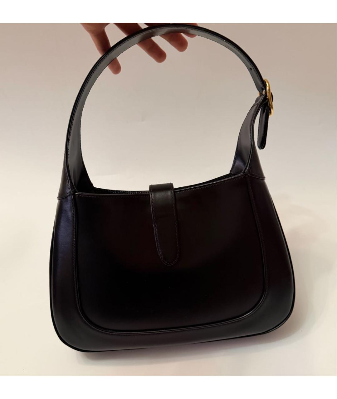 GUCCI Черная кожаная сумка с короткими ручками, фото 3