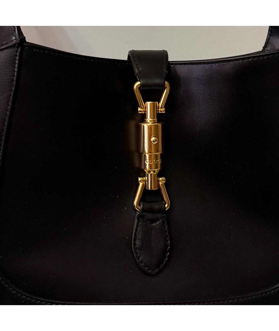 GUCCI Черная кожаная сумка с короткими ручками, фото 4