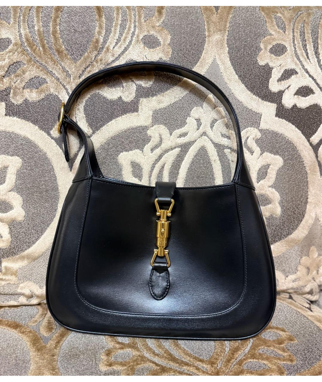 GUCCI Черная кожаная сумка с короткими ручками, фото 5